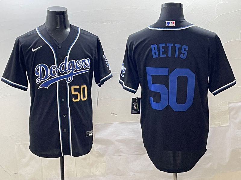 Men 2025 Los Angeles Dodgers 50 Betts Black Three generations Fashion Nike MLB Jersey style 10